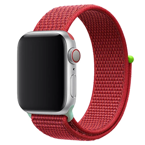 Последняя нейлоновый ремешок für apple watch группа 4 44 мм/40 мм, correa apple watch 3 42 мм/38 мм iwatch серии 4/3/2 bunte stecker чехол для телефона на руку - Цвет ремешка: NEW Red 9 hit