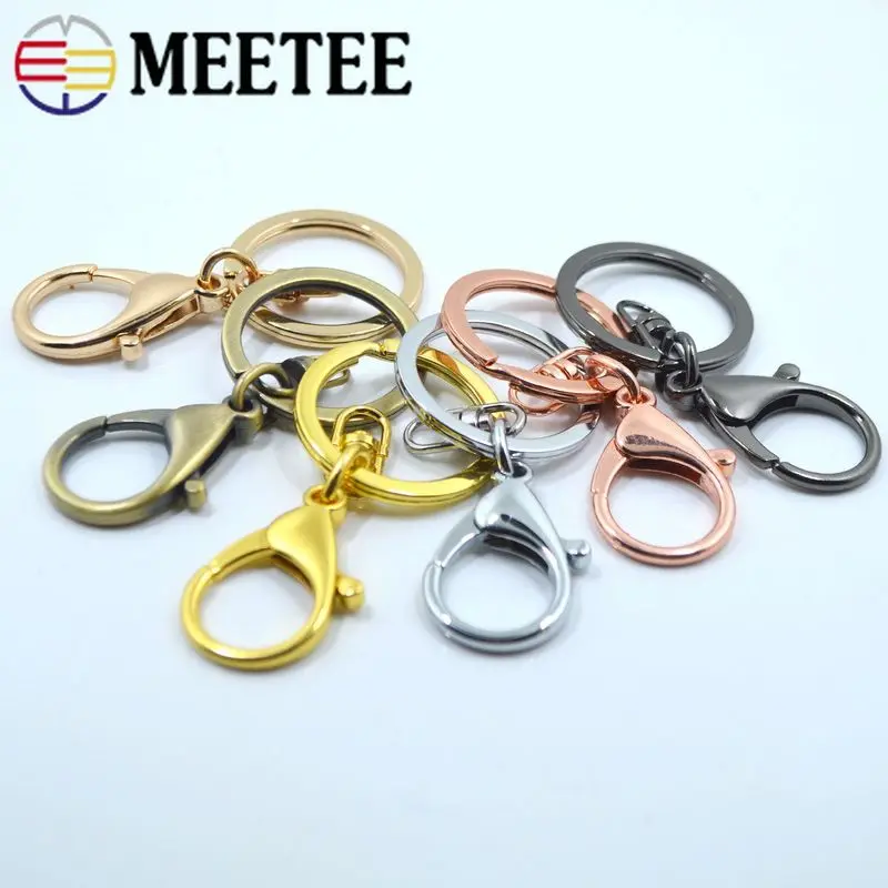 Meetee, 5 шт., металлические уплотнительные кольца, пряжки, сделай сам, карабин, карабин, брелок, пряжка, ремесло, рюкзак, сумка, запчасти, ювелирные аксессуары, BD332