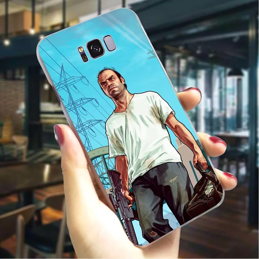 Жесткий чехол GTA Grand Theft Auto для телефона Galaxy A3 A3/A5 A6 A8 Plus/A7 A9 2018 A10 A20 A30 A40 A50 A60 A70