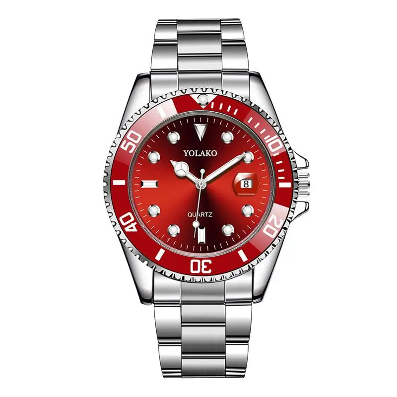 hot sales mens watches date sport quartz analog wrist watch military stainless steel top brand 2022 yolako luxury fashion men free global shipping