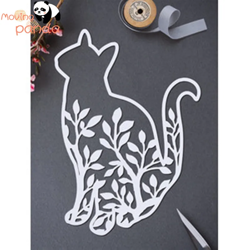 Полые кошка металлический Трафаретный вырубной штамп трафарет для скрапбукинга