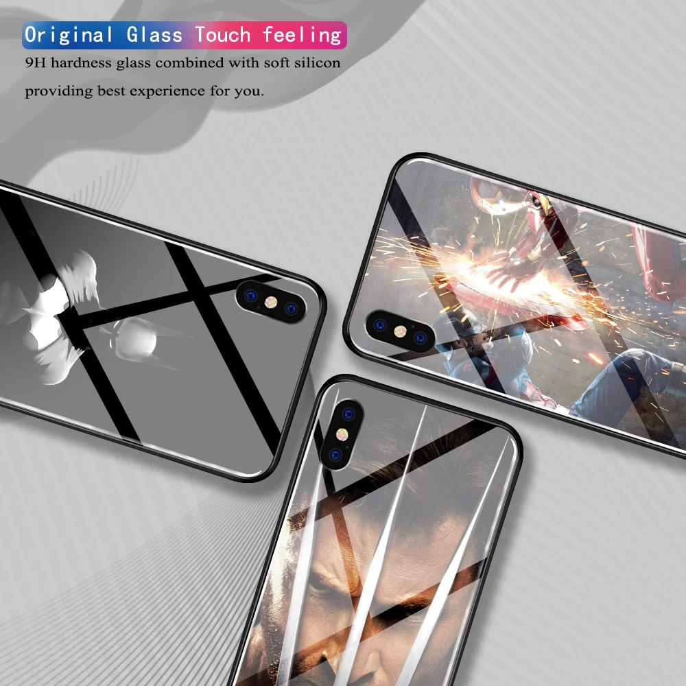 for Xiaomi redmi note 7 case Marvel Tempered Glass Phone Cover Redmi Note 5 6 Mi 5s 6x 8 Lite mi 9 se Mix 2s DIY |