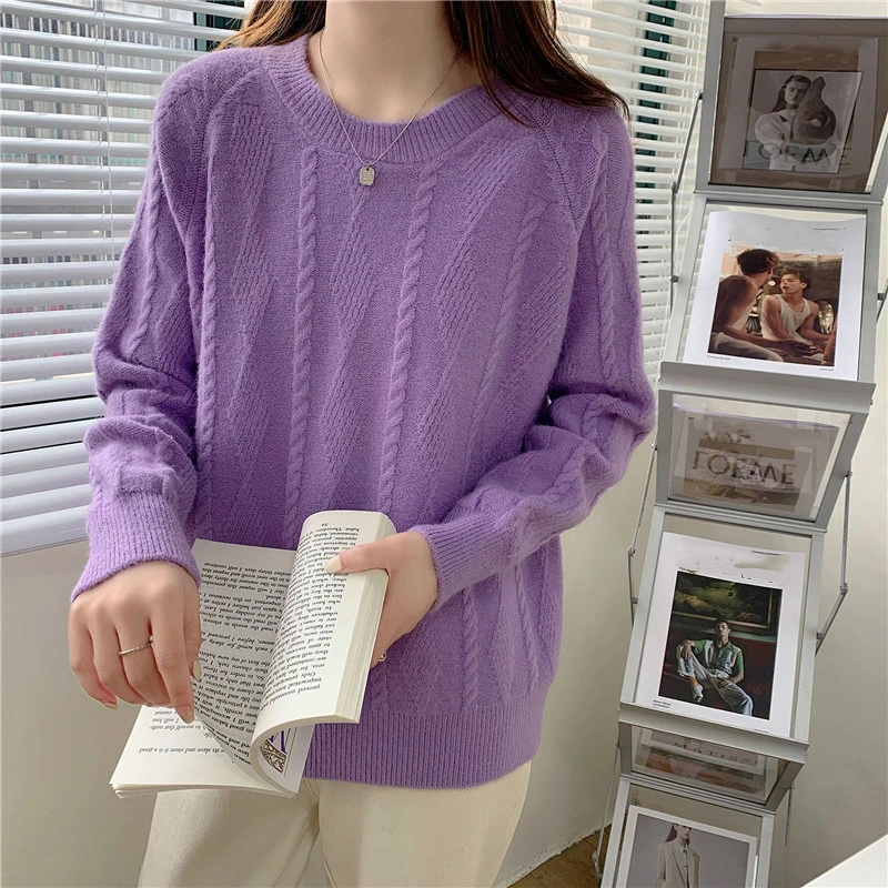 Новинка 2021 женские осенне-зимние свитера вязаная одежда оверсайз 5 цветов теплый