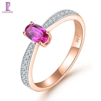 lp solid 14 k rose gold ring 0 45 carats natural no heated ruby 0 133 carats diamonds fine jewelry women%e2%80%98s romantic style gift