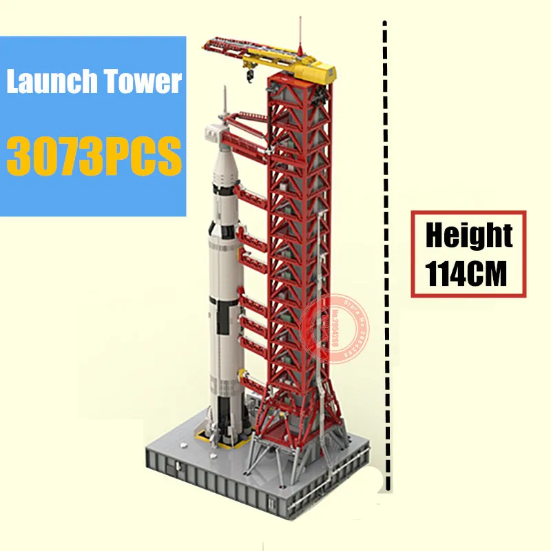 

114CM High Building Blocks Toys Apollo Saturn No. 5 Launch Pad Building Kit Block Brick Use and 21309 Only the launch pad