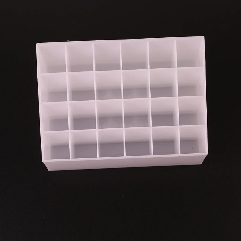 

Lipsticks Holder Cosmetic Makeup Organizer Plastic 24 Trapezoid Sundry Display Lipstick Stand Case Mascara Holder 1 Pc 880684