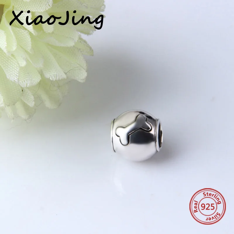 Fit pandora серебряный шарм Милая собачья кость модные Подвески для изготовления украшений Стерлинговое Серебро 925 оригинальные бусины браслет аксессуары