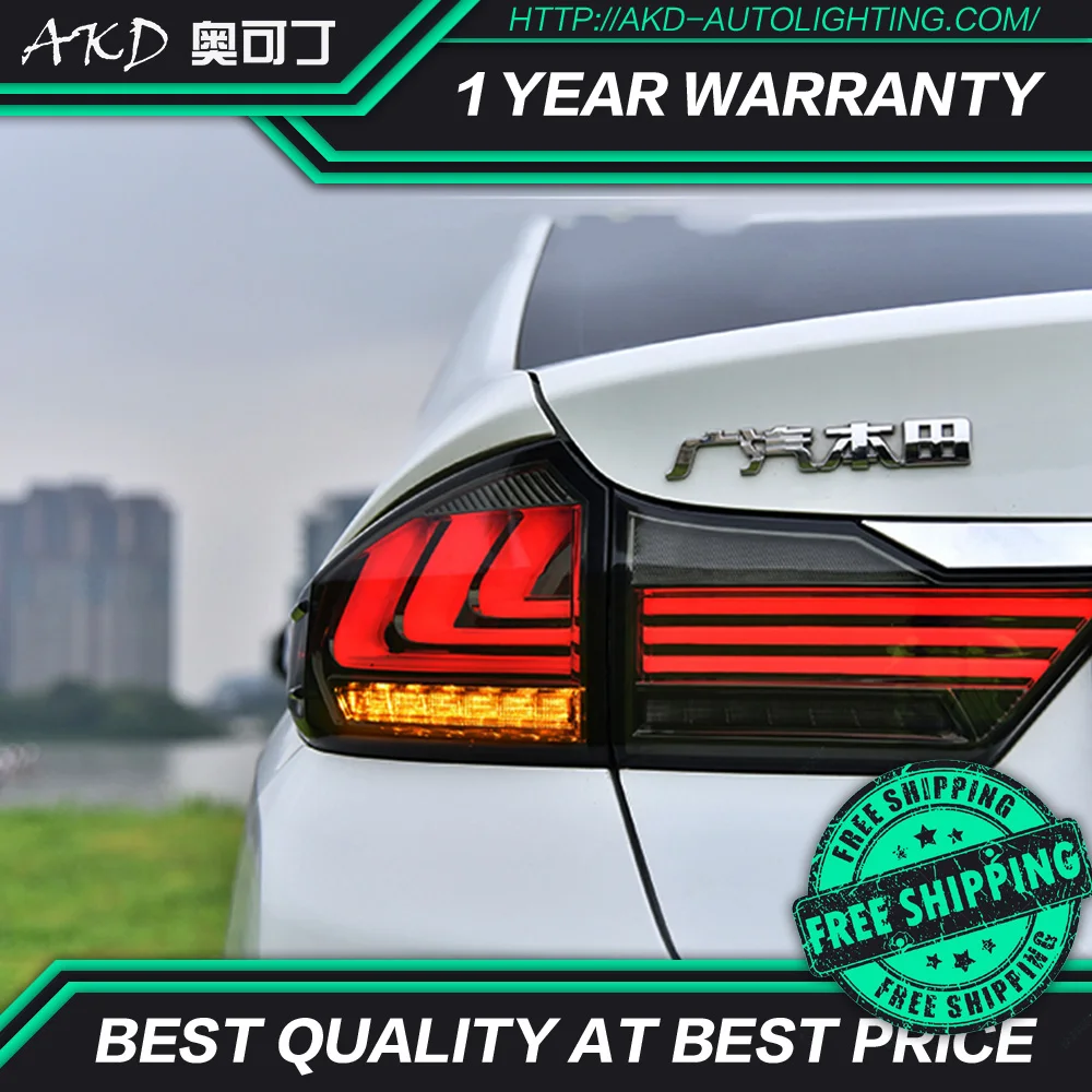 АКД автомобильного тюнинга задних фонарей для Honda City 2014-2016 сигнальных огней