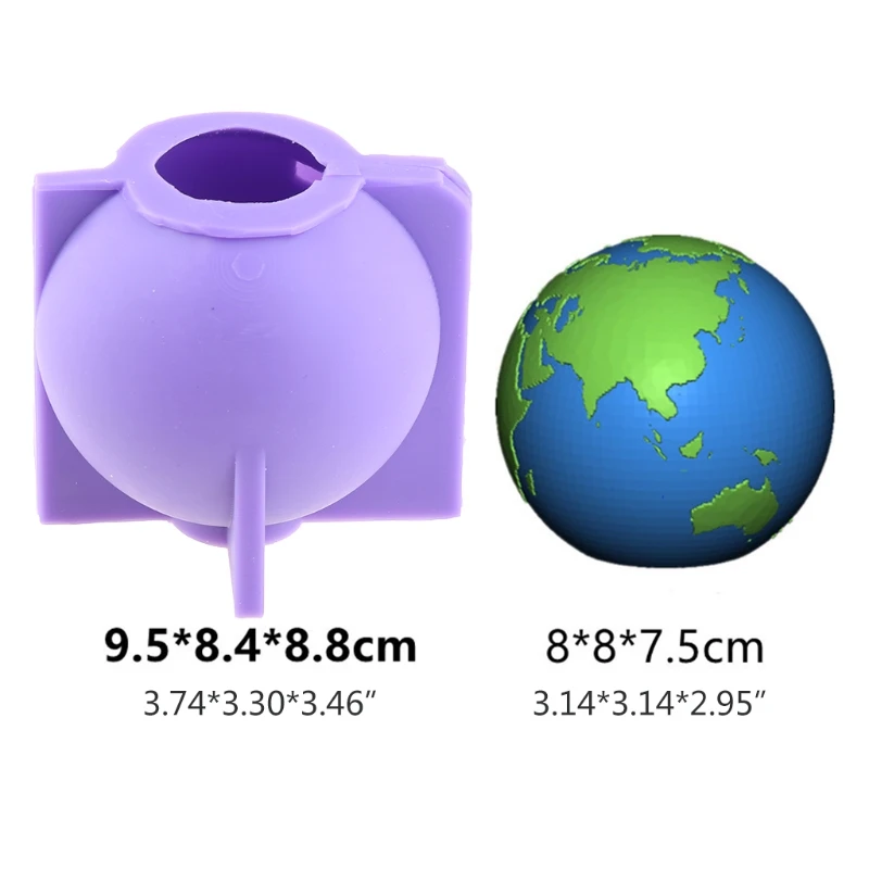 

3D Globe Epoxy Resin Mold Candle Plaster Silicone Mould DIY Crafts Desktop Ornaments Casting Tools