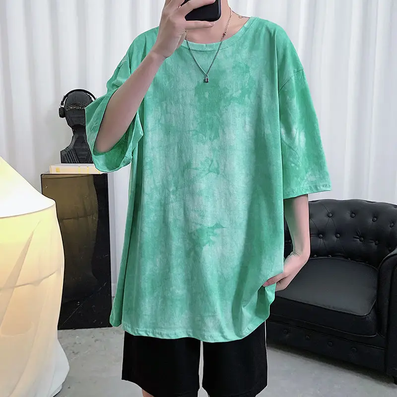 IEFB/мужская одежда 2020 Летняя мода новая футболка оверсайз для женщин тренд свободные чернила печать короткий