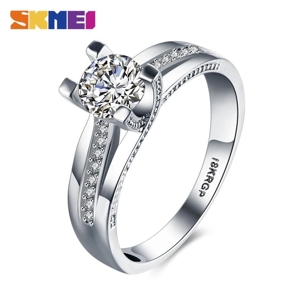 

SKMEI PR802 Diamond Eight Heart Arrow Ring Platinum Jewelry Wholesaler Wedding Ring Series
