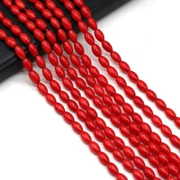 wholesale red coral beads rice shape loose spacer bead for jewelry making diy necklace bracelet crafts accessories