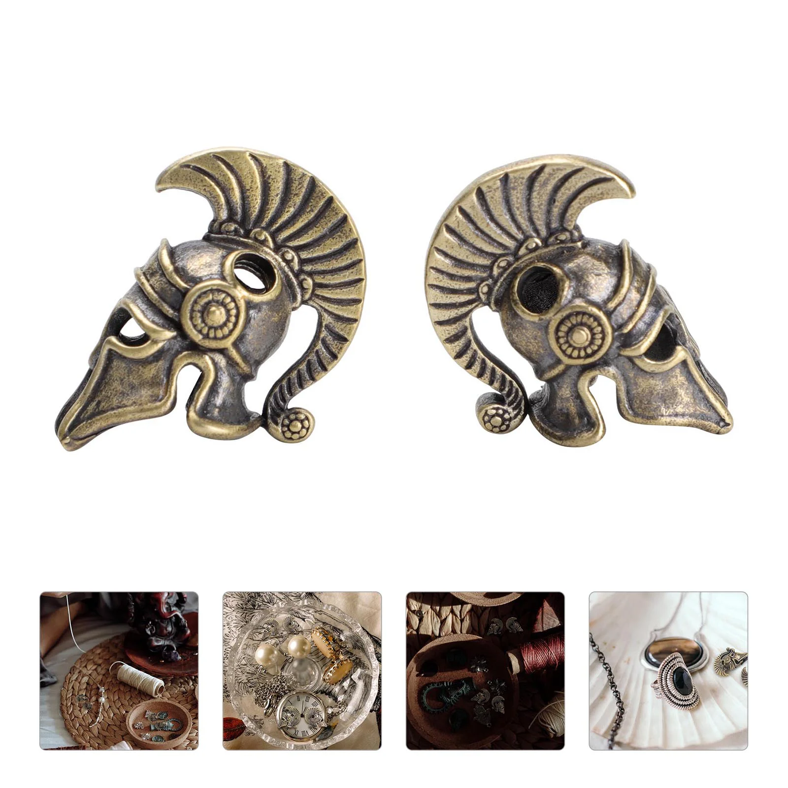 

2PCS Chic DIY Spartan Helmet Pendant Material Creative Bracelet DIY Accessory