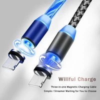 led magnetic usb cable fast charging for iphone huawei samsung xiaomi android mobile phone chager cables type c micro wire cord