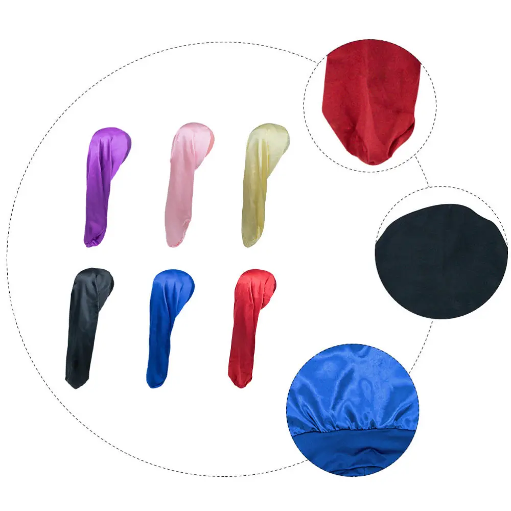 

6pcs Headcloth Quick Drying Hair Cap Satin Night Cap (Mixed Color)