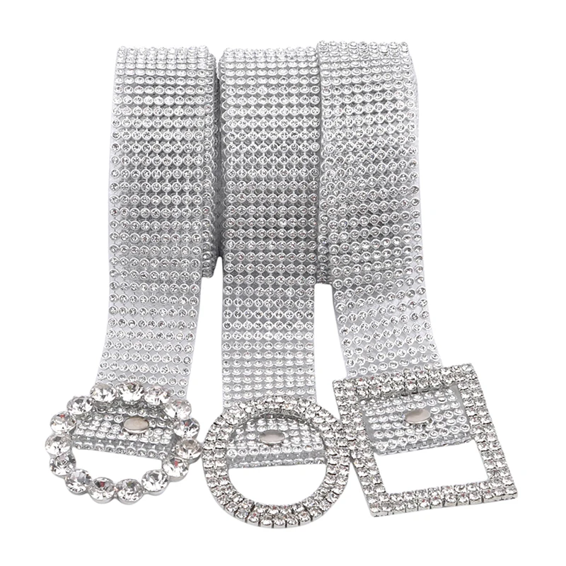 Bright Shiny Women'S Belt Waist Chain Luxury Sweet Waist Belt 2021 Fashion Belts Full Diamond Rhinestone Crystal Belt