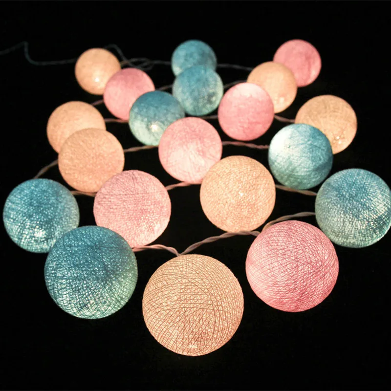 Милая Пастельная хлопковая гирлянда с подключением USB переменного тока и