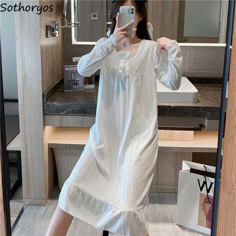 Женская свободная ночная рубашка для беременных с квадратным вырезом