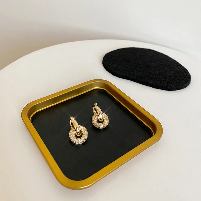 Peri'sBox Соединенные двойные круглые висячие серьги массивные маленькие Висячие