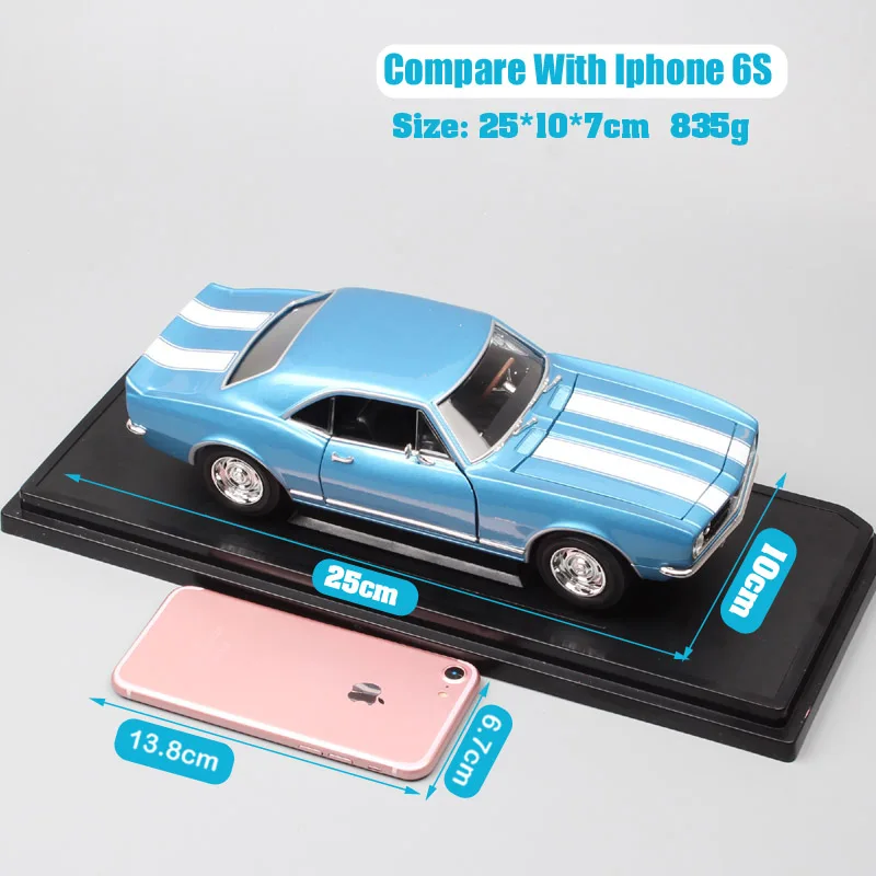 Классические 1:18 Большие весы Chevrolet Camaro Z28 1967 chevy модель автомобиля литая под