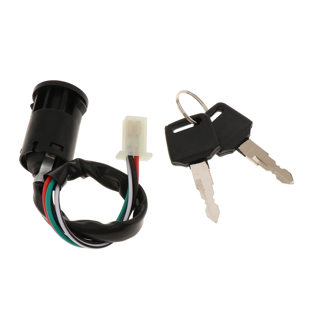 

Black Plastic Ignition Key Switch Replacement 4 Wire Ignition Key Switch