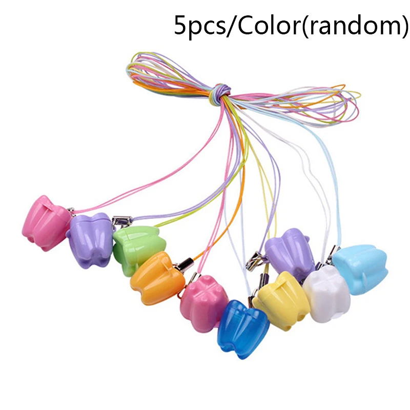 

5pcs/set Colorful Baby Teeth Milk Teeth Box False Tooth Case Denture Accessories Milk Teeth Organizer Storage Save Souvenir