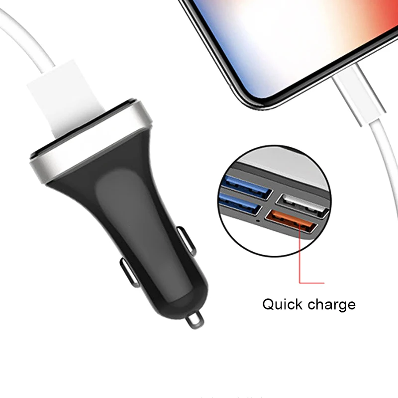 

Hot Car Charger Fast Charging 4 USB Ports for Smart Phone Vehicle Accessories X66