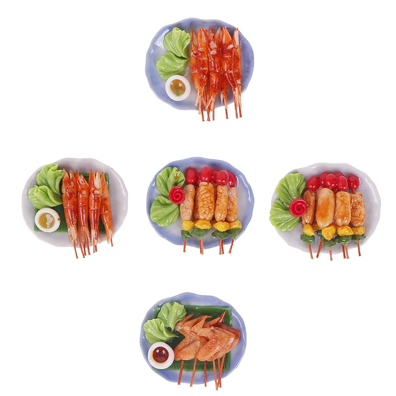

1:12 Dollhouse Accessories Miniature Simulation Barbecue Dish Decoration This Item Only Contains 1pc Mini Barbecue Kebabs Tray