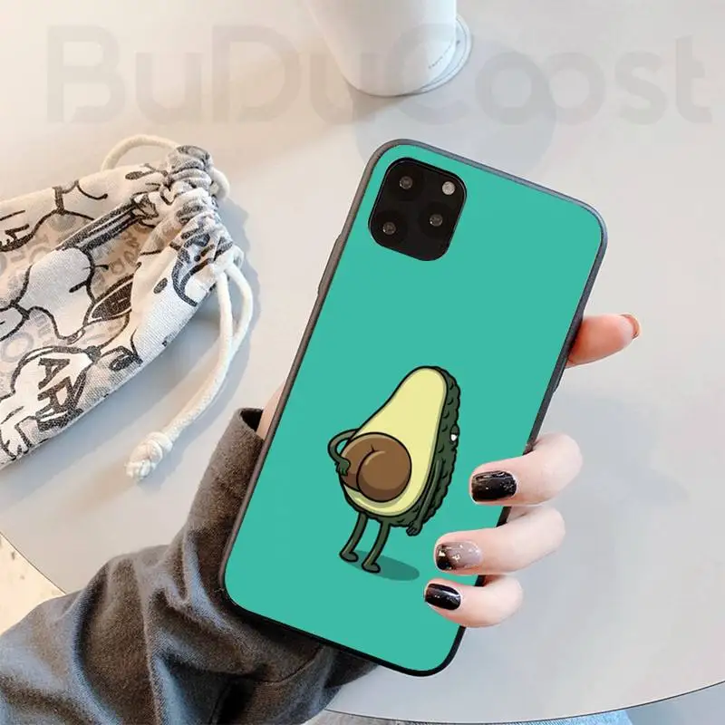 cute fruit avocado painted phone case for iphone 11 7 case for iphone 11 pro max x xs xr xs max 8 7 6s plus 5 se case free global shipping