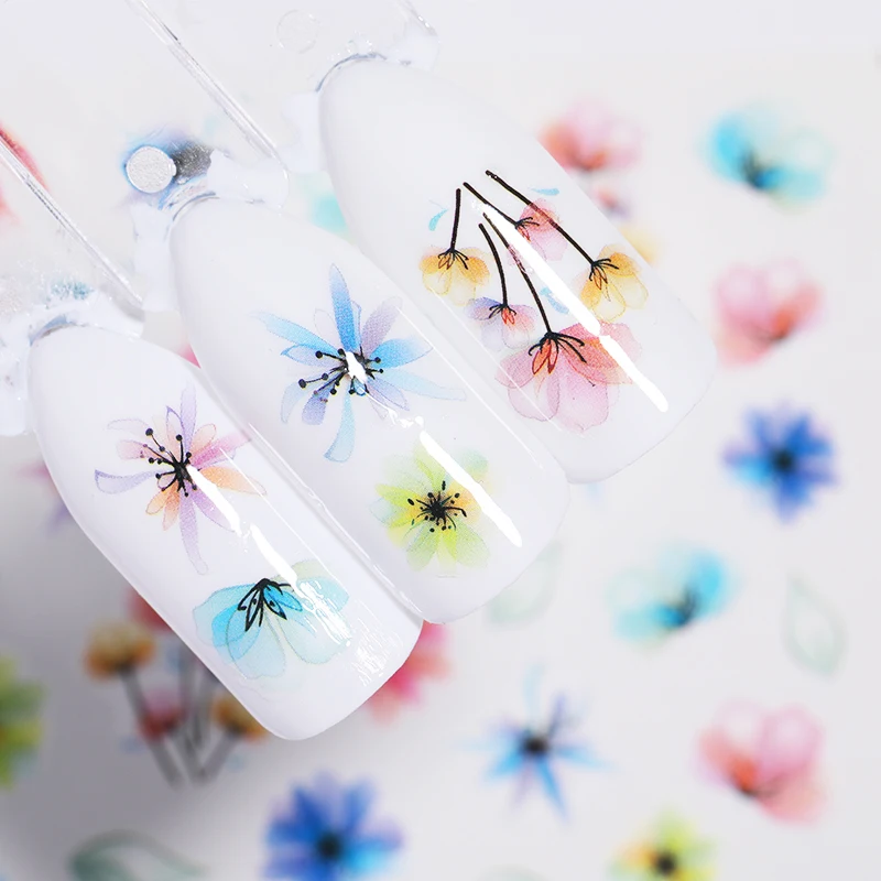 1 лист переводная наклейка серии Fresh Flower цветной цветок лаванды для нейл арта