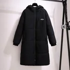 Женская зимняя куртка с капюшоном большого размера 140 кг, Плотная хлопковая куртка с длинным рукавом 140 см 6XL 7XL 8XL