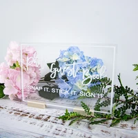 photo guest book table sign acrylic wedding sign calligraphy clear wedding table sign sign in polaroid guestbook sign photobook