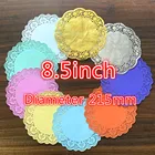 20 штук 8,5 дюймов 9 видов цветов; Цвет: розовый, золотистый; Синий и красный цвета Круглый Диаметр 215 мм бумажные кружевные салфетки Коврики для рождества Свадебная вечеринка украшения