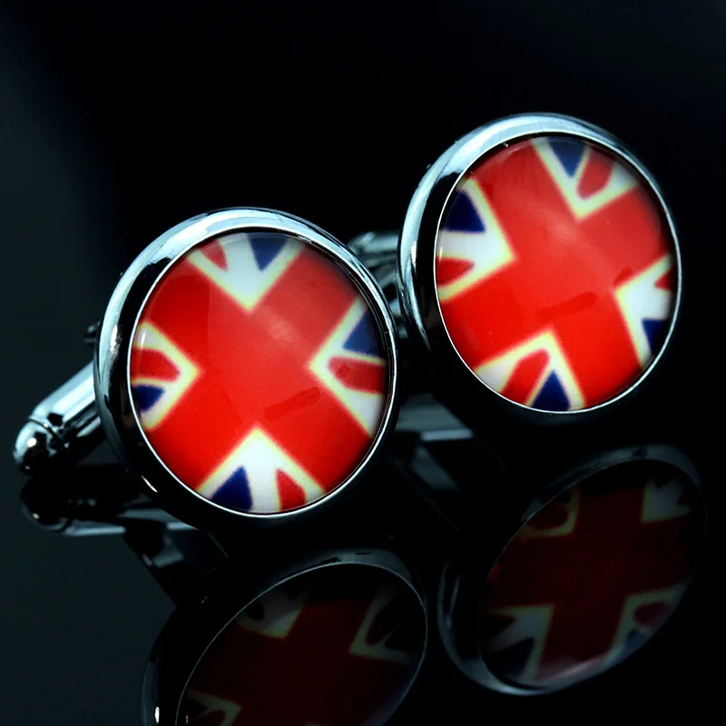 

National Flag Luxury Shirt Gift Cufflinks for Man Wedding Cuff Links Button Custom Black High Quality Guests Jewelry