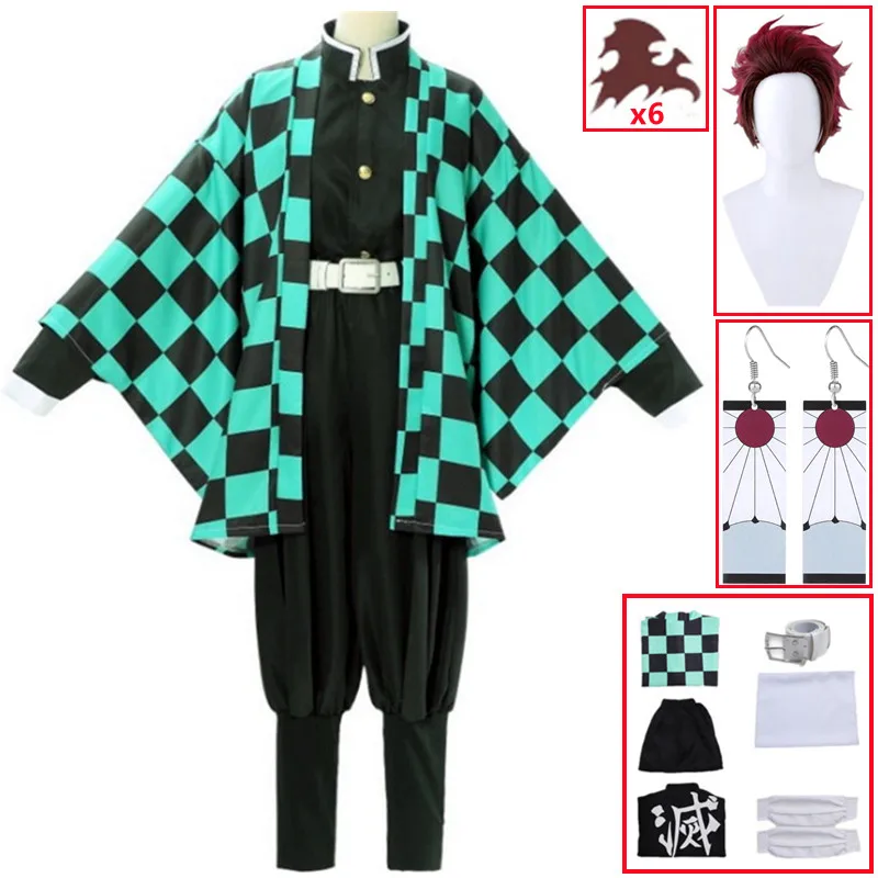 Anime Demon Slayer Kimetsu No Yaiba Zenitsu Giyu Tanjirou Nezuko Kamado Cosplay Costume Women Kids Men Kimono Uniform Clothes |