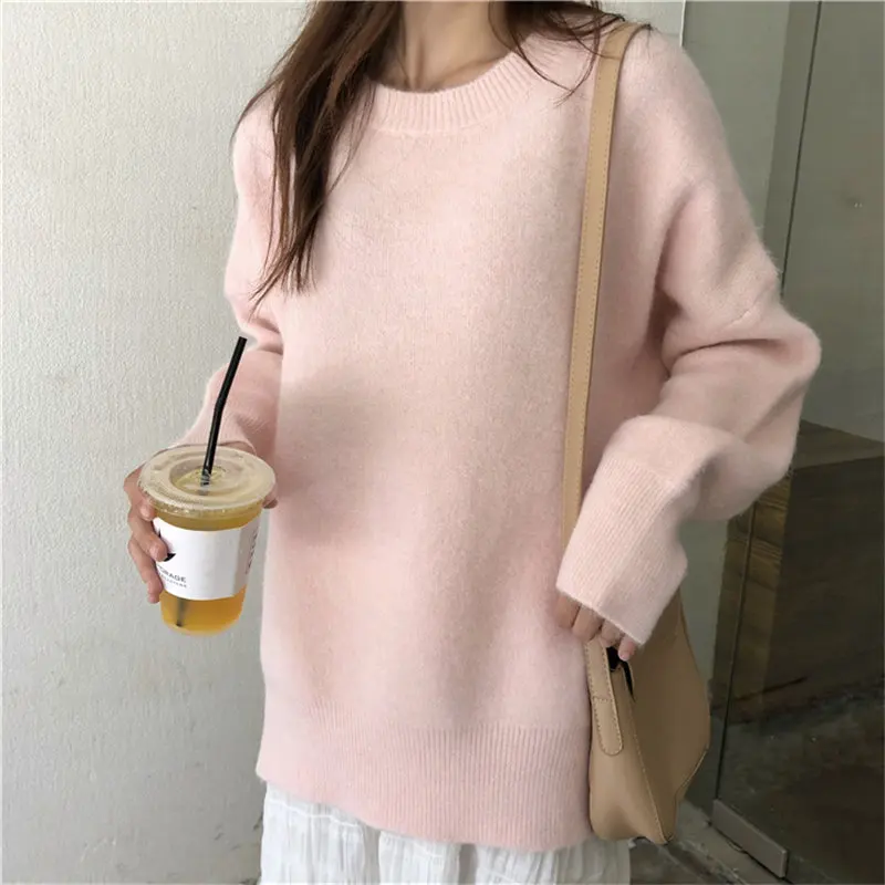 HziriP Loose Brief Sweet Stylish Girls Cute Winter Solid Chic Gentle Elegant Warm Soft All-Match Women Knitted Basic Sweaters | Женская