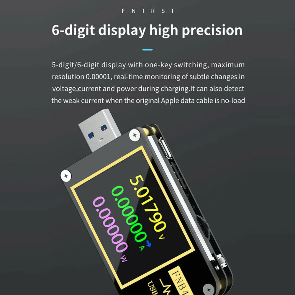 

FNIRSI-FNB48 Ammeter Voltmeter Protocol Capacity Tester Curve Waveform Current Recharging Protocol Capacity Test Tool