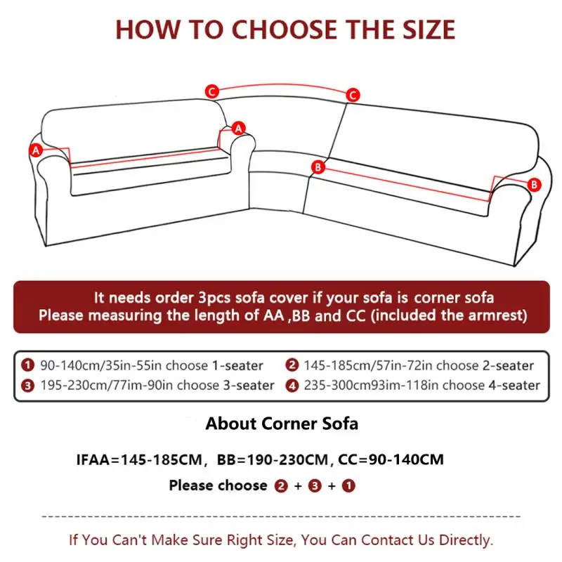 

Sofa Cover Spandex Solid Color Elastic Corner Sofa Slipcover Chair Protector Living Room 1/2/3/4 Seater
