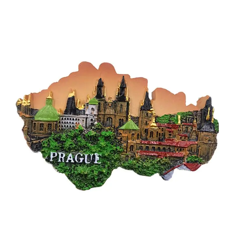 Prague Украшение для дома, магнитная наклейка на холодильник, всемирно известный город, туристический, живописные места, Мадрид, Испания, магнитная паста - Цвет: Prague