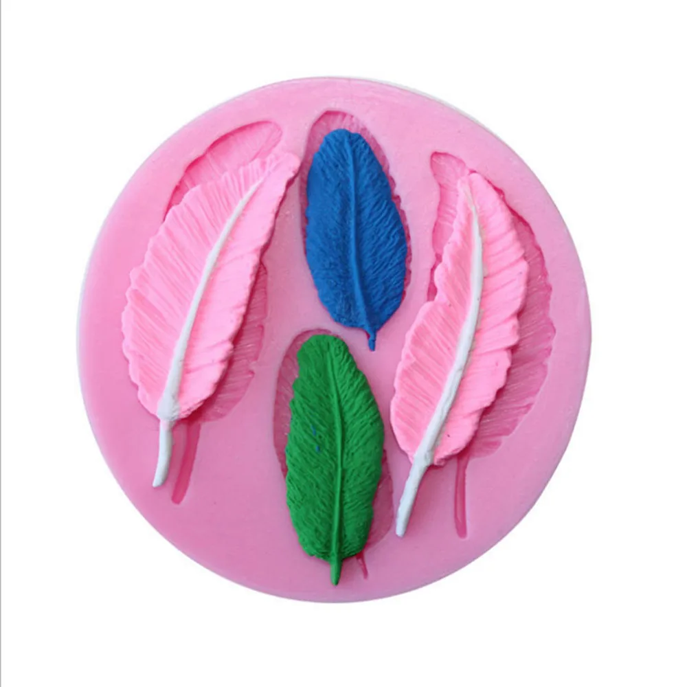 

Mini New 4Pcs Feather Silicone Mold For Sugarcraft Handmade Mould Fondant/Cake Decorating Tool Party DIY Mold Tool