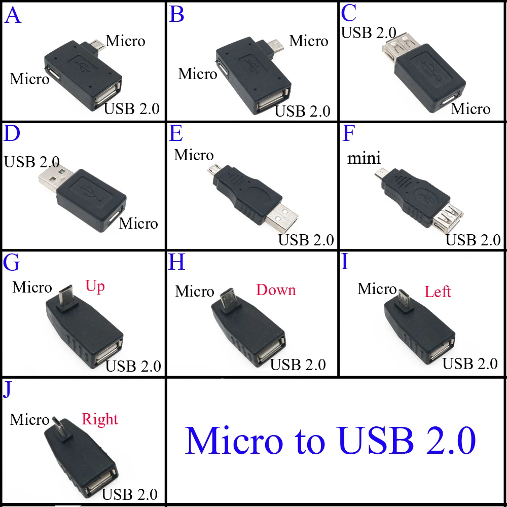 Новинка черный Переходник USB 2 0 Type A на Micro B папа мама переходник с usb разъем