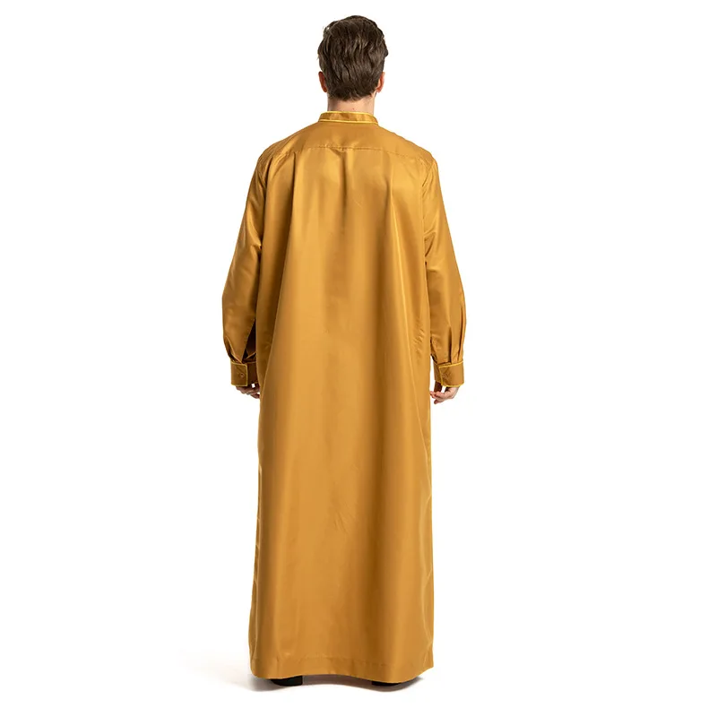 Muslim Islamic Clothing Men Arabia Islamic abaya Men's Kaftan Jubba islam Apparel Embroidered Long Sleeve Loose Stand Collar