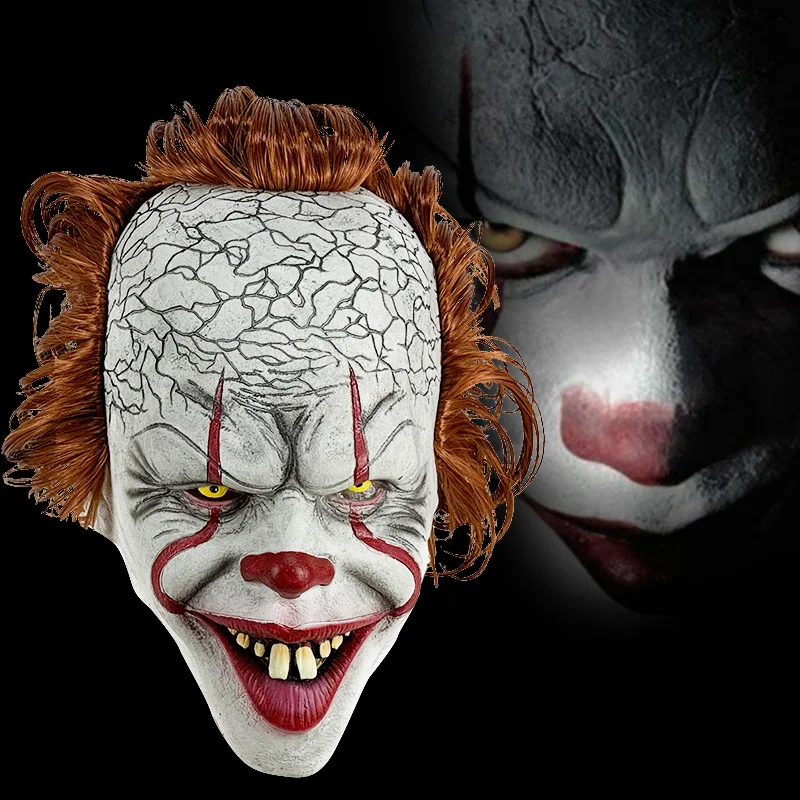 Стивен Кинг это маска Pennywise ужас клоун Джокер маска клоуна Хэллоуин косплей костюм реквизит