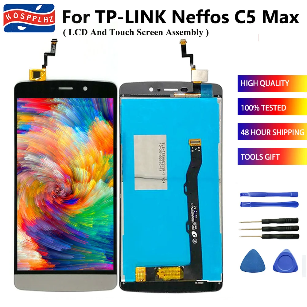 ЖК дисплей 5 дюйма для TP Link Neffos C5 Max + дигитайзер сенсорного экрана стеклянная