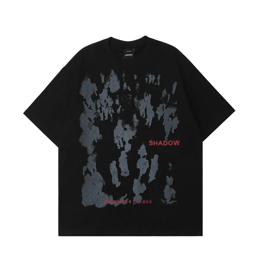 

2022 Men Hip Hop T-Shirt Streetwear Shadow Letter Printed T Shirt Summer Short Sleeve Tshirt Harajuku Cotton Casual Tops Tees