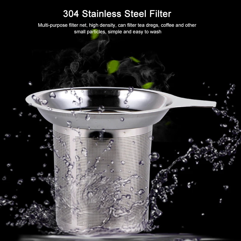 

304 Stainless Steel Tea Infuser Reusable Fine Mesh Filter Tray Brew-in-Mug Tea Strainer Kitchen Tools Teaware Supplies