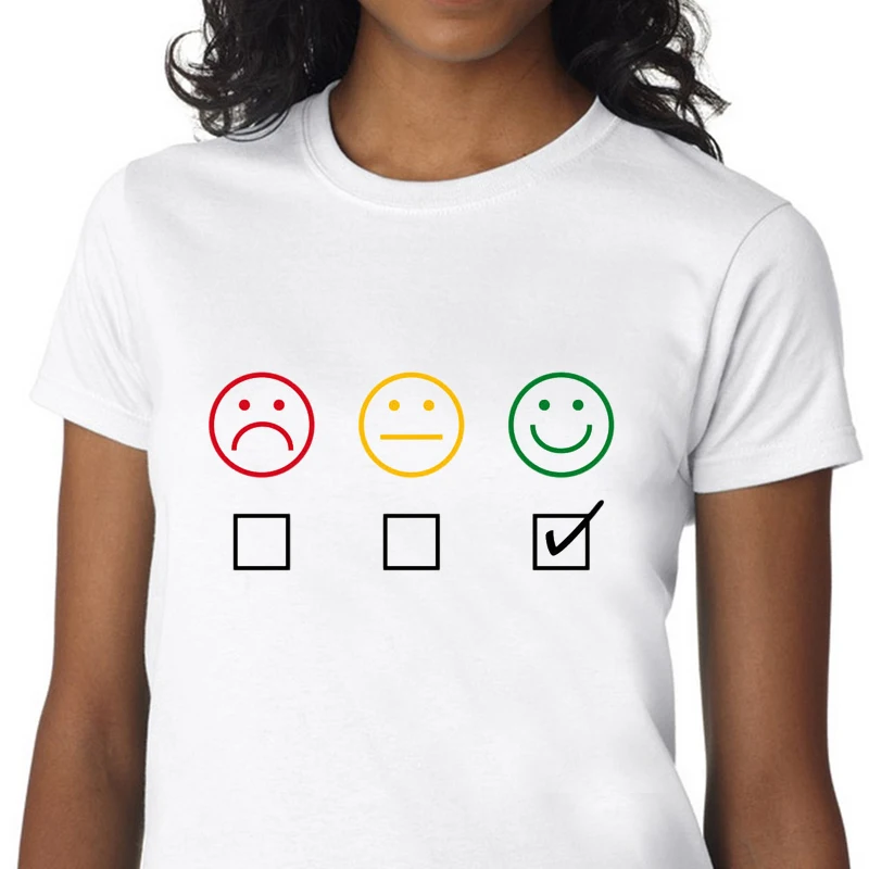 Женская футболка в стиле Харадзюку с коротким рукавом и принтом улыбающегося