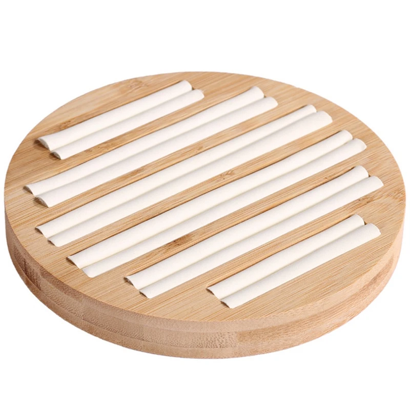 

2 Pcs Wood Ring Display Holder Wood Jewelry Display Stand Ring Stand Organizer Counter Exhibit Storage Jewelry Tray