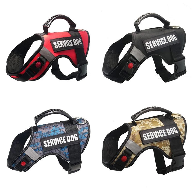 Шлейка-ошейник для собак военная одежда больших светоотражающая тренировочная