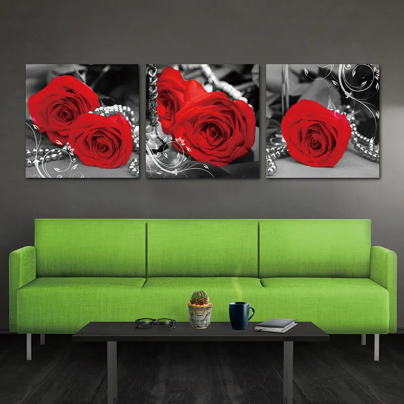 Романтические красные розы стены искусства рисунок напечатанная Картина на